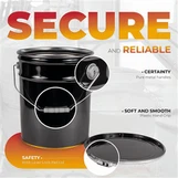 Tapa de cubo de metal negro de 5 galones y palanca de palanca